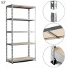 Lot de 2 Etagères Charges Lourdes 180x90x40cm - Gris Lot de 2 Etagères Charges Lourdes 180x90x40cm - Gris