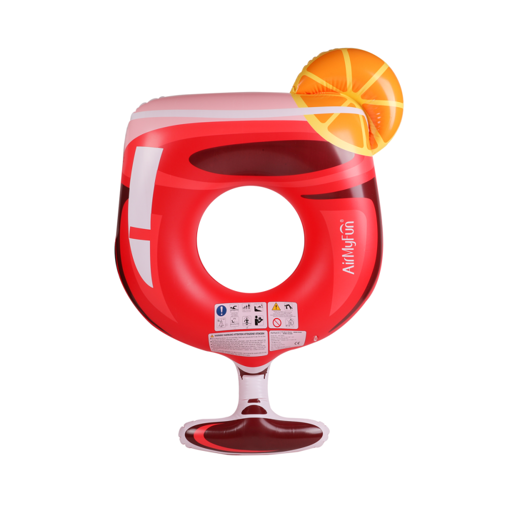 Bouée Gonflable Ronde XXL pour Piscine & Plage Ultra Confort, Flotteur Deluxe - Cocktail Passion ø158cm