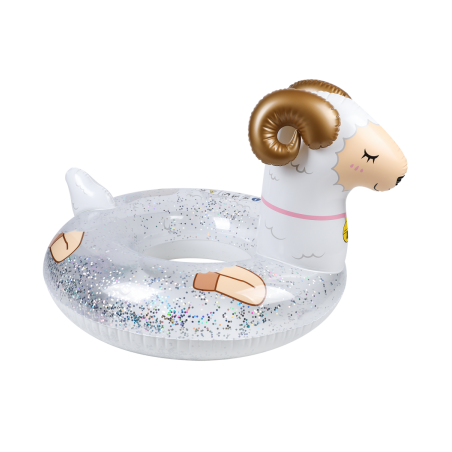 Bouée Gonflable Ronde XXL pour Piscine & Plage Ultra Confort, Flotteur Deluxe - Mouton A Paillettes ø115cm Bouée Gonflable Ronde XXL pour Piscine & Plage Ultra Confort, Flotteur Deluxe - Mouton A Paillettes ø115cm