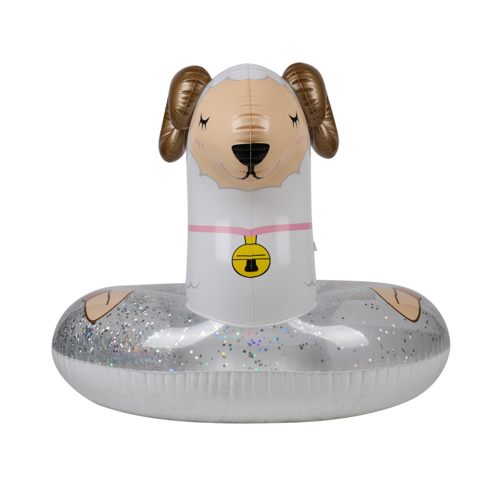 Bouée Gonflable Ronde XXL pour Piscine & Plage Ultra Confort, Flotteur Deluxe - Mouton A Paillettes ø115cm