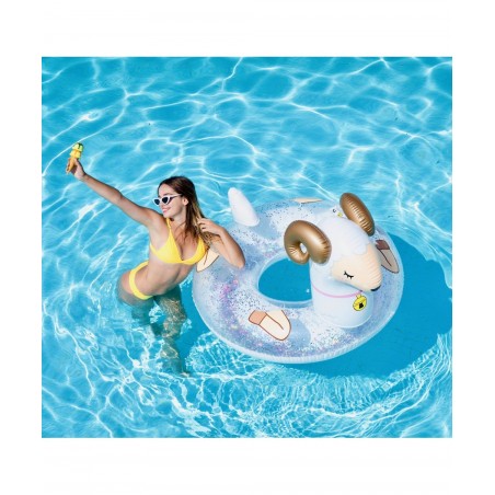 Bouée Gonflable Ronde XXL pour Piscine & Plage Ultra Confort, Flotteur Deluxe - Mouton A Paillettes ø115cm Bouée Gonflable Ronde XXL pour Piscine & Plage Ultra Confort, Flotteur Deluxe - Mouton A Paillettes ø115cm