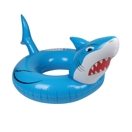 Bouée Gonflable Ronde XXL pour Piscine & Plage Ultra Confort, Flotteur Deluxe - Requin ø115cm