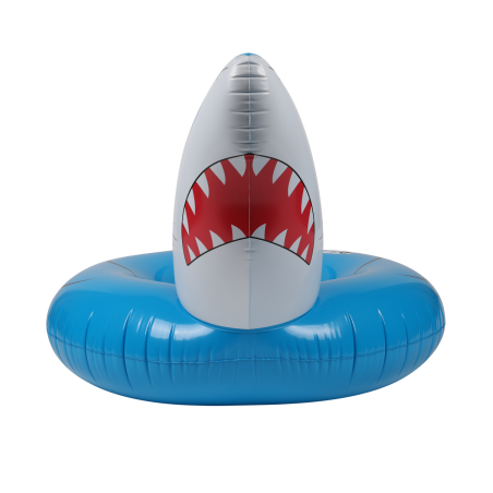 Bouée Gonflable Ronde XXL pour Piscine & Plage Ultra Confort, Flotteur Deluxe - Requin ø115cm