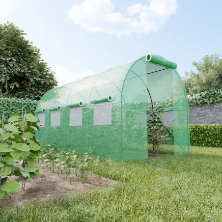 Serre de Jardin Tunnel 8m² - bache armée - avec fenêtres latérales et porte zipée Surface Serre de Jardin Tunnel 8m² - bache armée - avec fenêtres latérales et porte zipée Surface