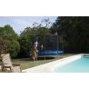 Trampoline extérieur 300 cm réversible - filet de sécurité + matelas de protection + echelle - norme CE Trampoline extérieur 300 cm réversible - filet de sécurité + matelas de protection + echelle - norme CE