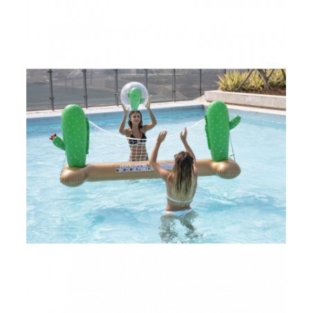 Filet de Volley Gonflable et Flottant pour Piscine & Plage, 274 x 165 x 37 cm - Design Cactus