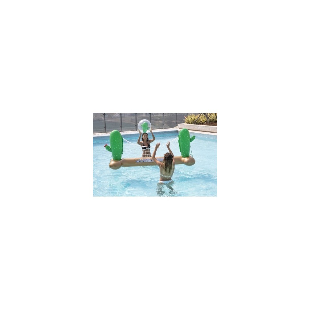 Filet de Volley Gonflable et Flottant pour Piscine & Plage, 274 x 165 x 37 cm - Design Cactus