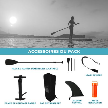 Pack Stand Up Paddle Gonflable 10'8'' 32'' 6'' - Bleu