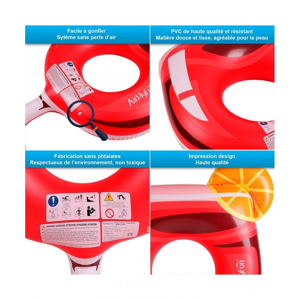 Bouée Gonflable XXL et Porte Boisson Gonflable pour Piscine & Plage - Pack Evasion Cocktail passion