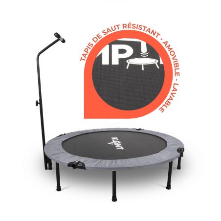 Trampoline fitness pliable 120 cm poignée réglable en hauteur en forme de T