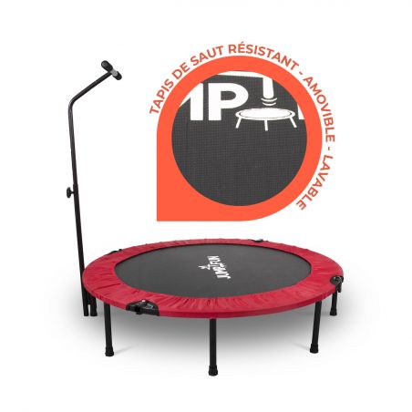 Trampoline fitness pliable 120 cm poignée réglable en hauteur en forme de T