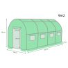 Serre de Jardin Tunnel 9m² - bache armée - avec fenêtres latérales et porte zipée Surface Serre de Jardin Tunnel 9m² - bache armée - avec fenêtres latérales et porte zipée Surface