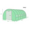 Serre de Jardin Tunnel 18m² - bache armée - avec fenêtres latérales et porte zipée Surface Serre de Jardin Tunnel 18m² - bache armée - avec fenêtres latérales et porte zipée Surface
