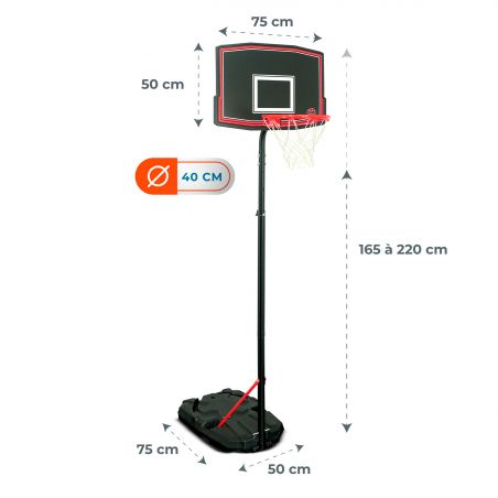 Panier de basket 1.65m a 2.20m ou 2.60m - Phoenix 220 / Phoenix 260