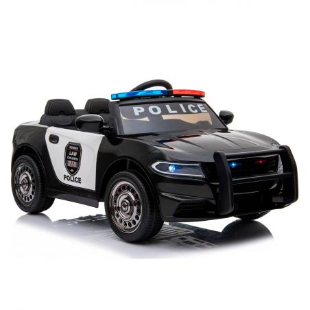 Voiture de Police Electrique DOODEE 2 x 30W - Marche AV / AR, Gyrophares & Mégaphone