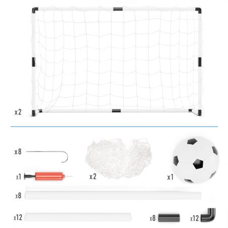 Lot de 2 buts de foot 120 x 80cm - PLAY4FUN