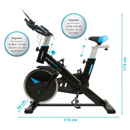 Vélo Spinning ULTRA SPRINTER - Inertie 22Kg