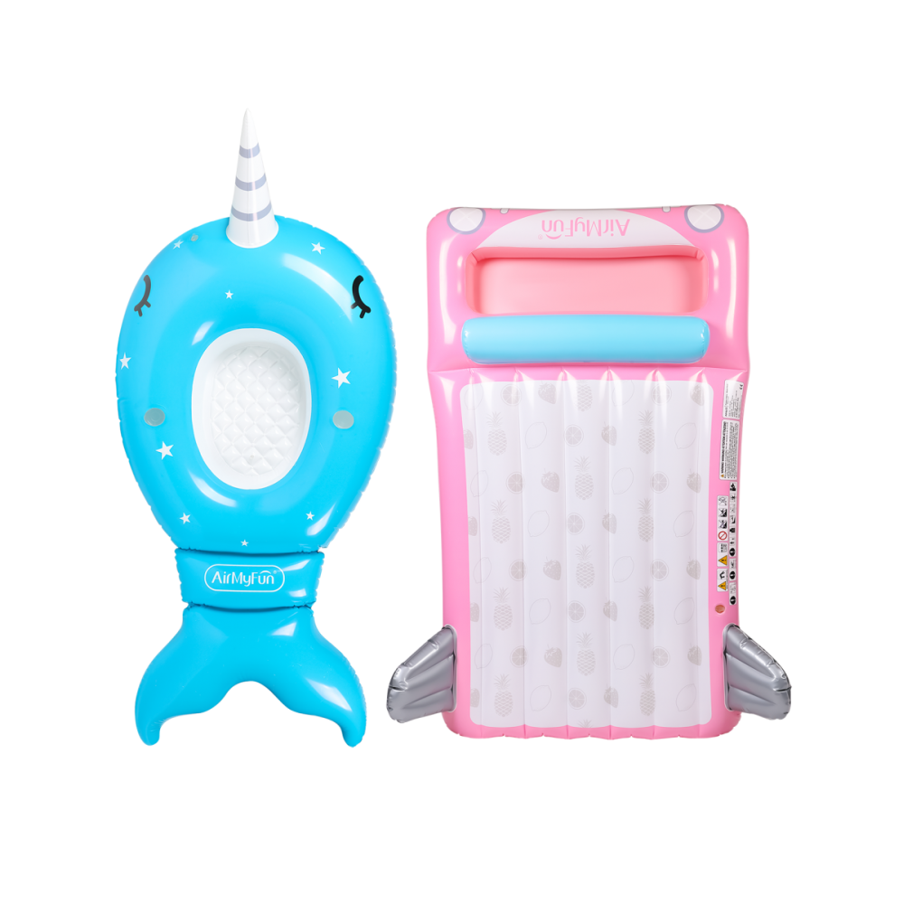 Pack 2 Matelas Gonflables d'Eau Géants, Ultra Confort, Piscine & Plage - Pack Twin Imaginaire