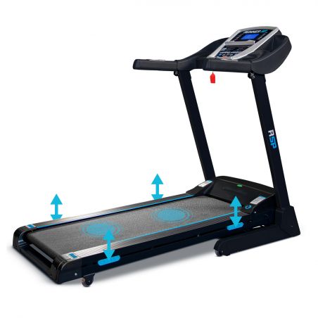 Tapis de Course Pliable RSP - 16km/h - 2,0 Cv - 12 Programmes, Inclinaison Motorisée 15%, Ecran LCD, Prise MP3 et Haut-Parleurs