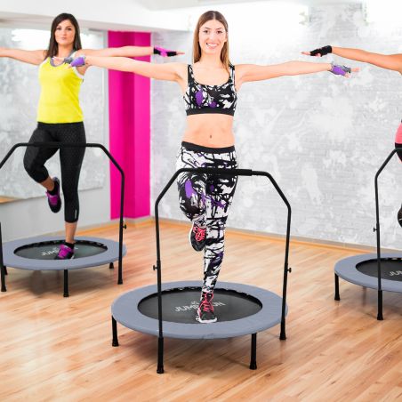 Trampoline fitness pliable 90 cm poignée réglable en hauteur