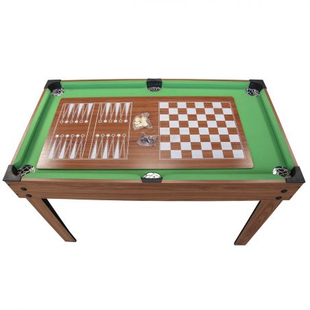 Table Multi Jeux 20 en 1 sur Pied, Multifonction avec Plateaux Modulables et Accessoires pour 20 jeux différents, 122x61x84 cm