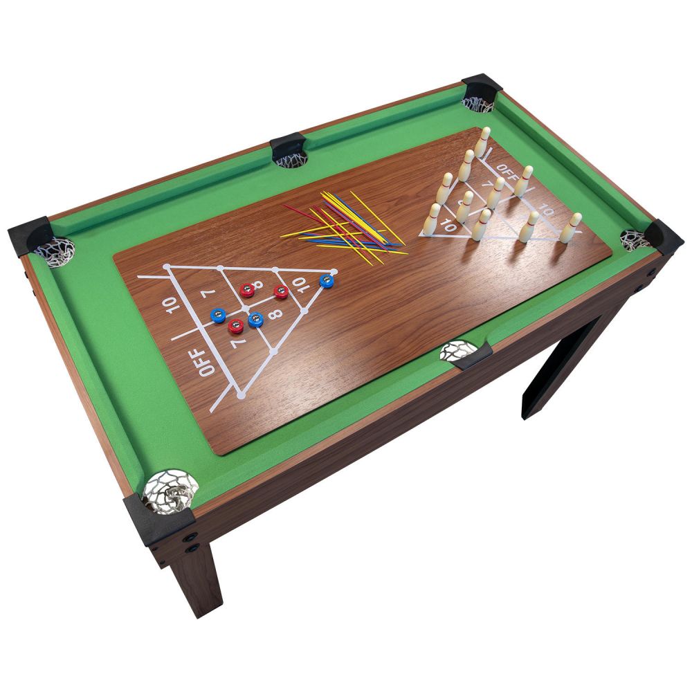 Table Multi Jeux 20 en 1 sur Pied, Multifonction avec Plateaux Modulables et Accessoires pour 20 jeux différents, 122x61x84 cm