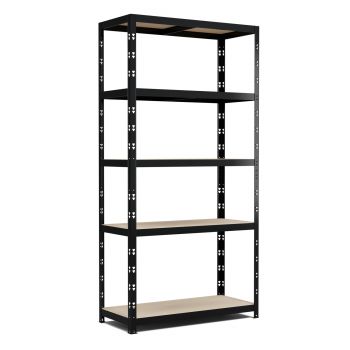 Étagères de rangement polyvalentes en métal - Charges Lourdes (lot de 2) - 180x90x40cm - Noir