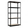 Étagères de rangement polyvalentes en métal - Charges Lourdes (lot de 2) - 180x90x40cm - Noir Étagères de rangement polyvalentes en métal - Charges Lourdes (lot de 2) - 180x90x40cm - Noir