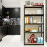 Étagères de rangement polyvalentes en métal - Charges Lourdes (lot de 2) - 180x90x40cm - Noir Étagères de rangement polyvalentes en métal - Charges Lourdes (lot de 2) - 180x90x40cm - Noir