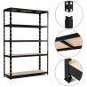Étagère de rangement polyvalente en métal - Charges Lourdes - 180x120x40cm - Noir Étagère de rangement polyvalente en métal - Charges Lourdes - 180x120x40cm - Noir