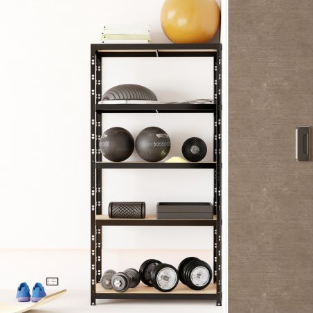 Étagère de rangement polyvalente en métal - Charges Lourdes - 180x90x40cm - Noir Étagère de rangement polyvalente en métal - Charges Lourdes - 180x90x40cm - Noir