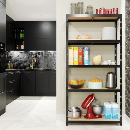 Étagère de rangement polyvalente en métal - Charges Lourdes - 180x90x40cm - Noir Étagère de rangement polyvalente en métal - Charges Lourdes - 180x90x40cm - Noir
