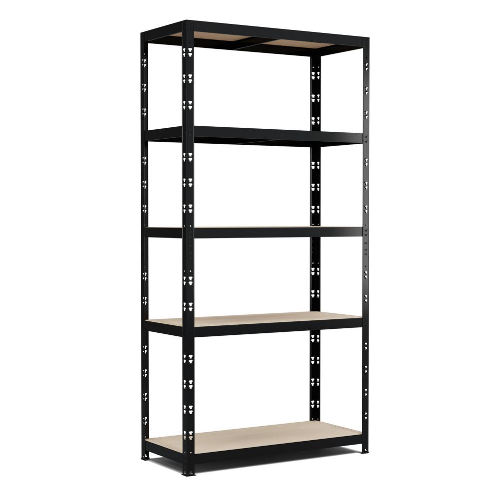 Étagère de rangement polyvalente en métal - Charges Lourdes - 180x90x40cm - Noir