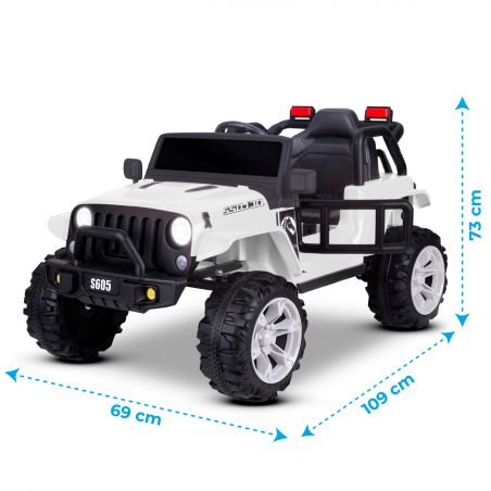 Voiture Electrique 4x4 Tout-Terrain pour Enfant 2x40W - Marche AV/AR, Phares et Système Audio