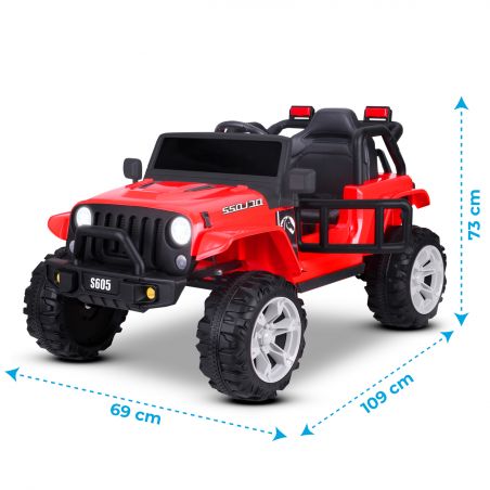 Voiture Electrique 4x4 Tout-Terrain pour Enfant 2x40W - Marche AV/AR, Phares et Système Audio