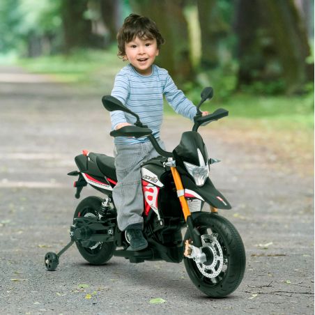 Moto Electrique Aprilia Dorsoduro 900 pour Enfant - avec Klaxon, Système Audio et Roulettes de soutien Moto Electrique Aprilia Dorsoduro 900 pour Enfant - avec Klaxon, Système Audio et Roulettes de soutien