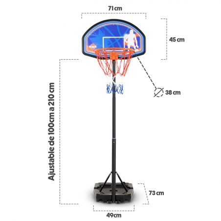 Panier de basket 1.00m a 2.10m - BUMBER - Milwaukee