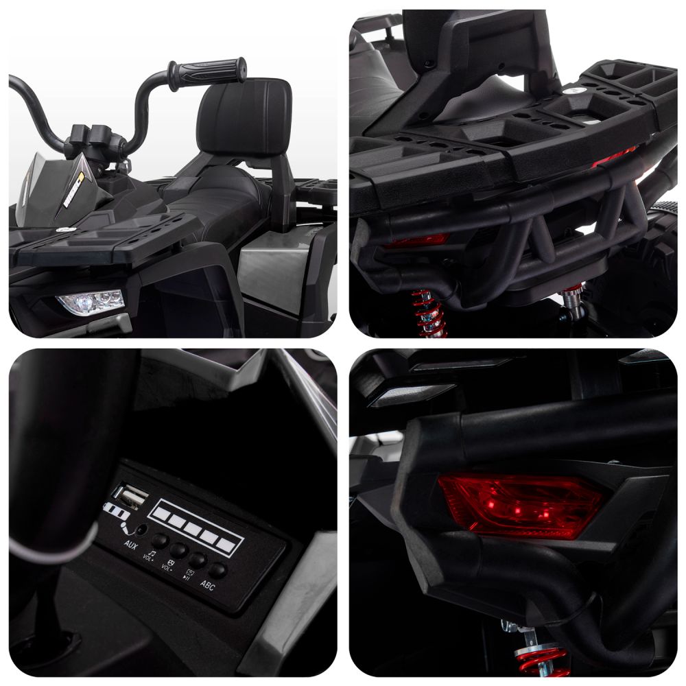 Quad Electrique 2x 40W pour Enfant - avec 4 Suspensions, Marche AV/AR et Système Audio 