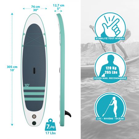 Pack Stand Up Paddle KAHIKO 10'