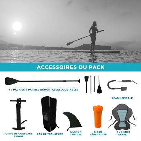 Pack Stand Up Paddle Gonflable Two 12'0 32'' 6''