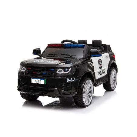 Voiture de Police Electrique 4x4 30W avec Système Audio, Indicateur de Batterie et Télécommande Parentale