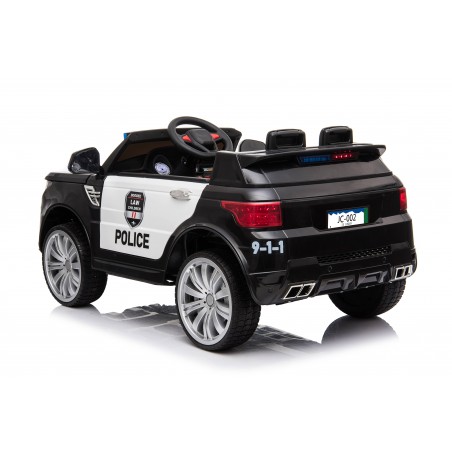 Voiture de Police Electrique 4x4 30W avec Système Audio, Indicateur de Batterie et Télécommande Parentale