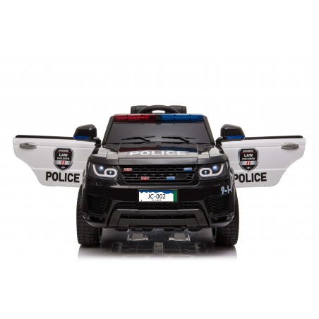 Voiture de Police Electrique 4x4 30W avec Système Audio, Indicateur de Batterie et Télécommande Parentale