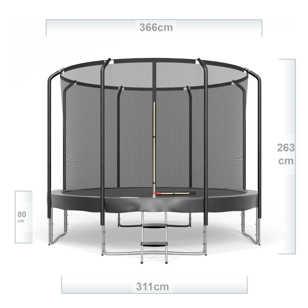 Trampoline Semi-Pro Jump4fun 12FT-366cm Noir