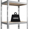 Etagère métal 172x75x30cm – Charges Lourdes - Coloris Gris Etagère métal 172x75x30cm – Charges Lourdes - Coloris Gris