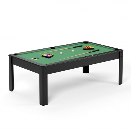 Billard Américain HARMONY 6Ft - 206,5 x 116,5 x 80 cm avec accessoires et plateau dînatoire - Couleur Noir