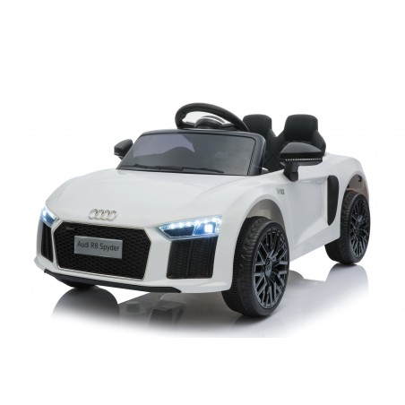 Audi R8 Spyder Voiture Electrique (2x35W) 100 x 59 x 44 cm - Marche av/ar, Phares, Musique, Ceinture et Télécommande parentale