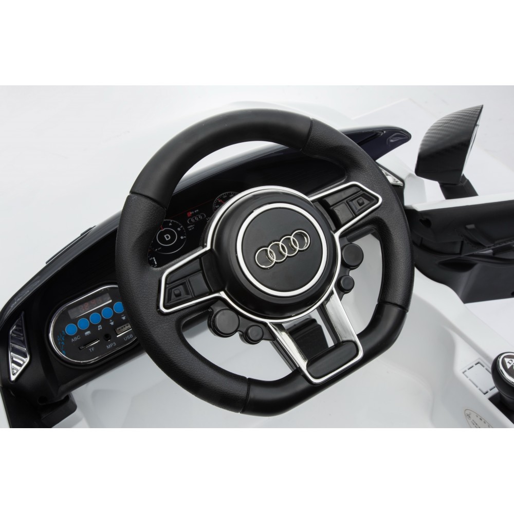 Audi R8 Spyder Voiture Electrique (2x35W) 100 x 59 x 44 cm - Marche av/ar, Phares, Musique, Ceinture et Télécommande parentale