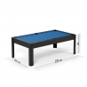 Billard Américain AMBIANCE 7Ft - 226,5 x 126,5 x 80 cm avec accessoires et plateau dînatoire - Couleur Noir Billard Américain AMBIANCE 7Ft - 226,5 x 126,5 x 80 cm avec accessoires et plateau dînatoire - Couleur Noir