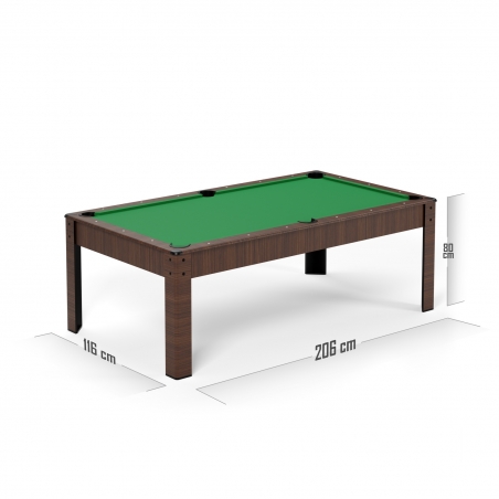 Billard Américain HARMONY 6Ft - 206,5 x 116,5 x 80 cm avec accessoires et plateau dînatoire - Couleur Chêne